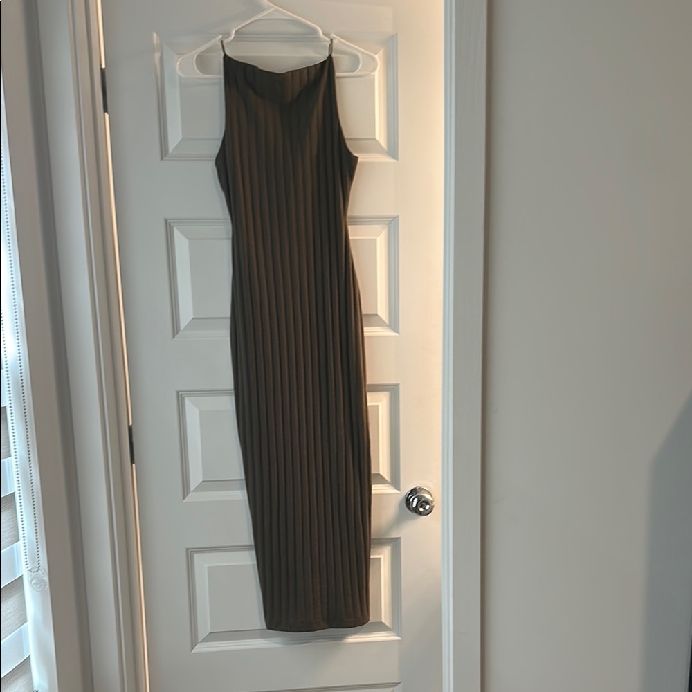 Zara Ribbed Black Halter Maxi Dress (never worn)
